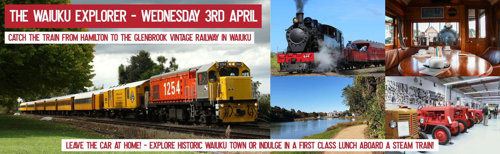 All aboard to for a trip north to the Glenbrook Vintage Railway where you will meet the steam train at Glenbrook Station and embark on one of three options!